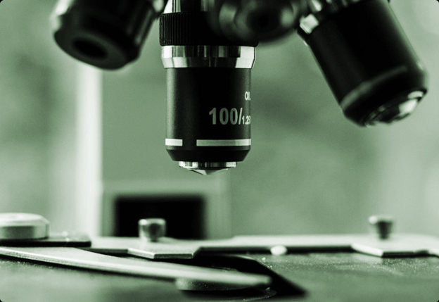 Close-up of fertility lab microscope for embryo examination