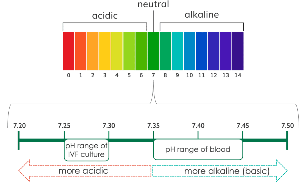 pH scale and optimal embryo culture medium