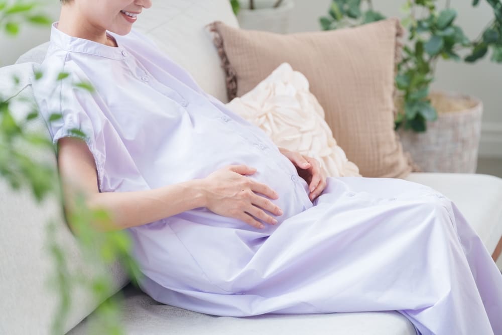 pregnant woman sitting